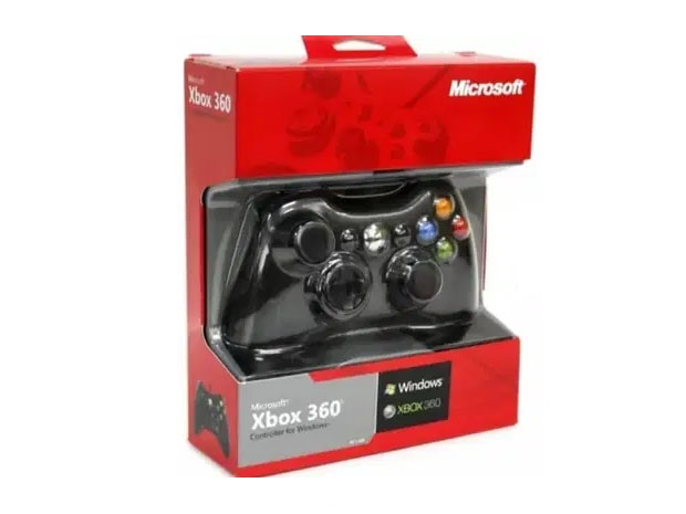 &ua JOYSTICK XBOX 360 CON CABLE CAJA ROJA